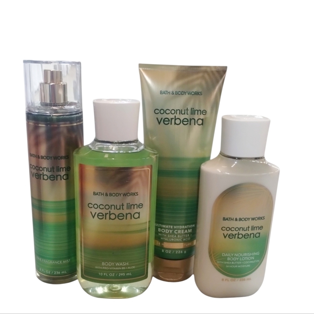 Bath and Body Works DISCONTINUED‎ 4pcs COCONUT LIME VERBENA Mist, Gel, Cr…